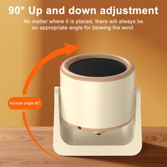 Portable Desktop Heater Small Fan Heater Bedside Space Heater for Office Bedroom Tip-Over & Overheat Protection