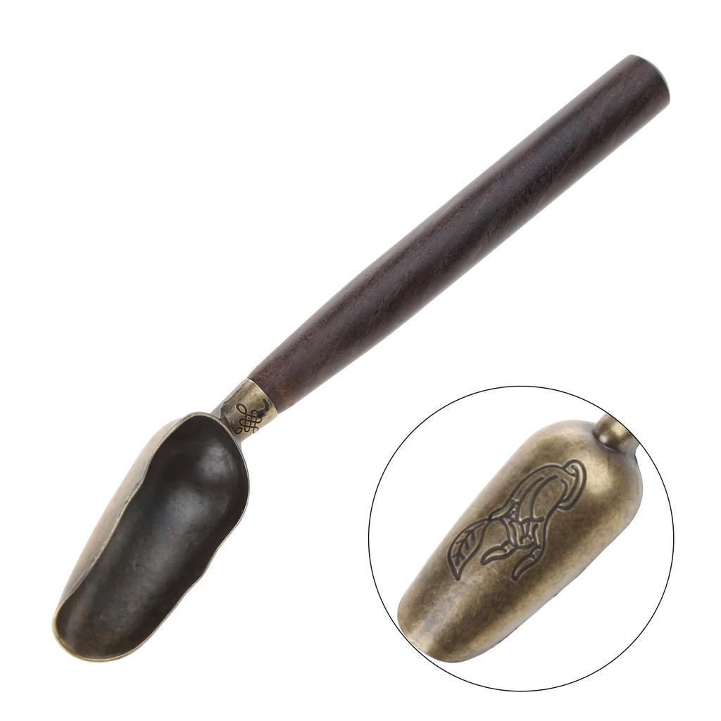 Teaspoon Divided Teaspoons Single Small Japanese Wooden Long Handle Alloy Spoon Tea Ceremony Tea Shovel Tea Spoons