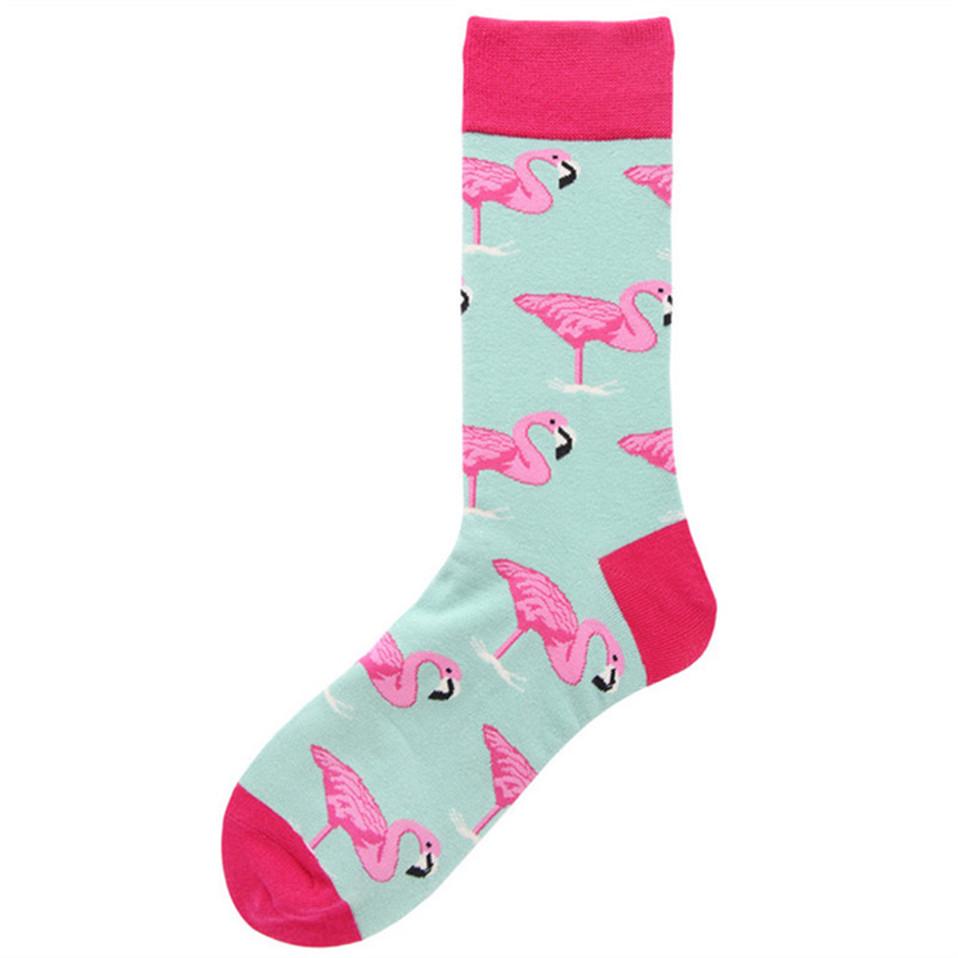 Забавные носки для пар, весенние носки в стиле Харадзюку, повседневные счастливые носки, женские модные милые женские носки с изображением фламинго