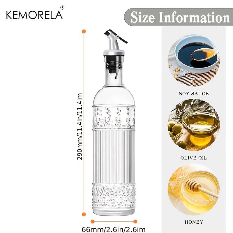 1PCS Oil Bottle Leak-Proof Glass Olive Oil Decanter Round with Pouring Spout, Cooking Oil Container Ideal Gift for Kitchen Tools