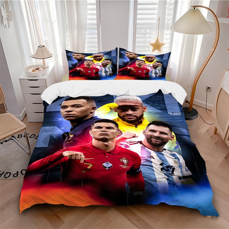 3Pcs Global Soccer Stars Bedding Sets For All Sizes New 3D Printed Bed Cover Comforter Duvet Cover Pillowcase Bedroom Decoration