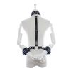 BDSM PU Leather Neck To Wrist Restraint Set Back Bind Bondage Harness Choker Collar with Handcuffs Slave Role Play Adult Sex Toy