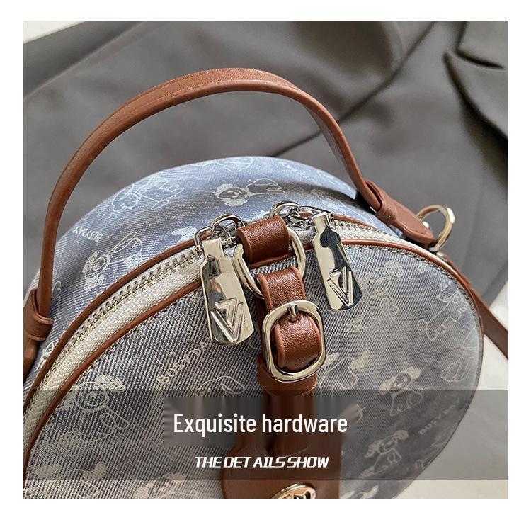 Женская круглая сумка для торта - Стильный принт, дизайн "маленький аромат", универсальная сумка через плечо/кроссбоди