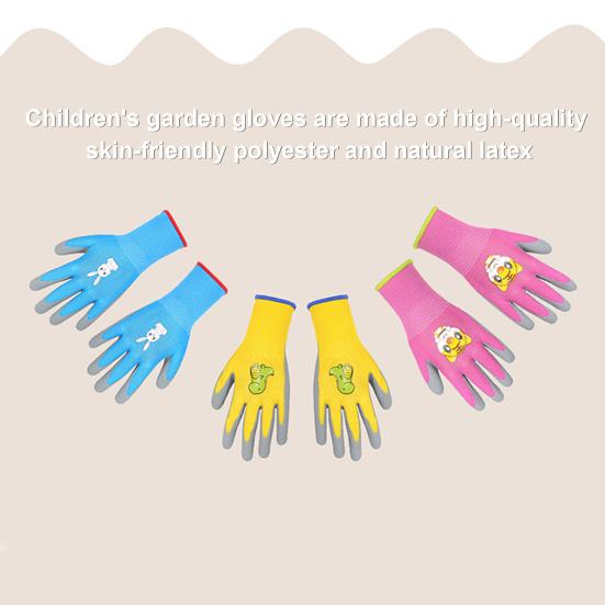 Yousheng 1 пара детских садовых перчаток с мультяшным рисунком, износостойкие, устойчивые к проколам, плотно прилегающие, нескользящие резиновые рабочие перчатки