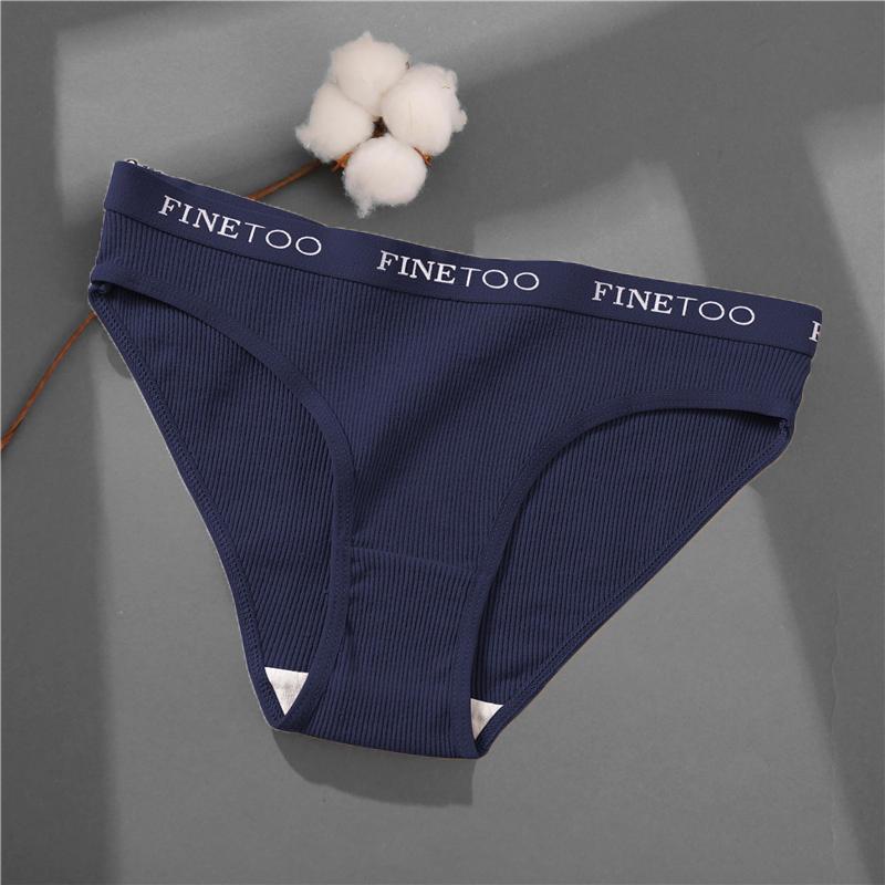 FINETOO 1 шт., женское хлопковое нижнее белье, трусики, нижнее белье с надписью, женские 9 однотонных цветов, M-XXL, женские сексуальные трусики, трусы