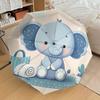 1pc Baby Elephant Nursery Decor Umbrella with Plastic Handle,Suitable for All Seasons Home Travel Outdoor UmbrellaDD373