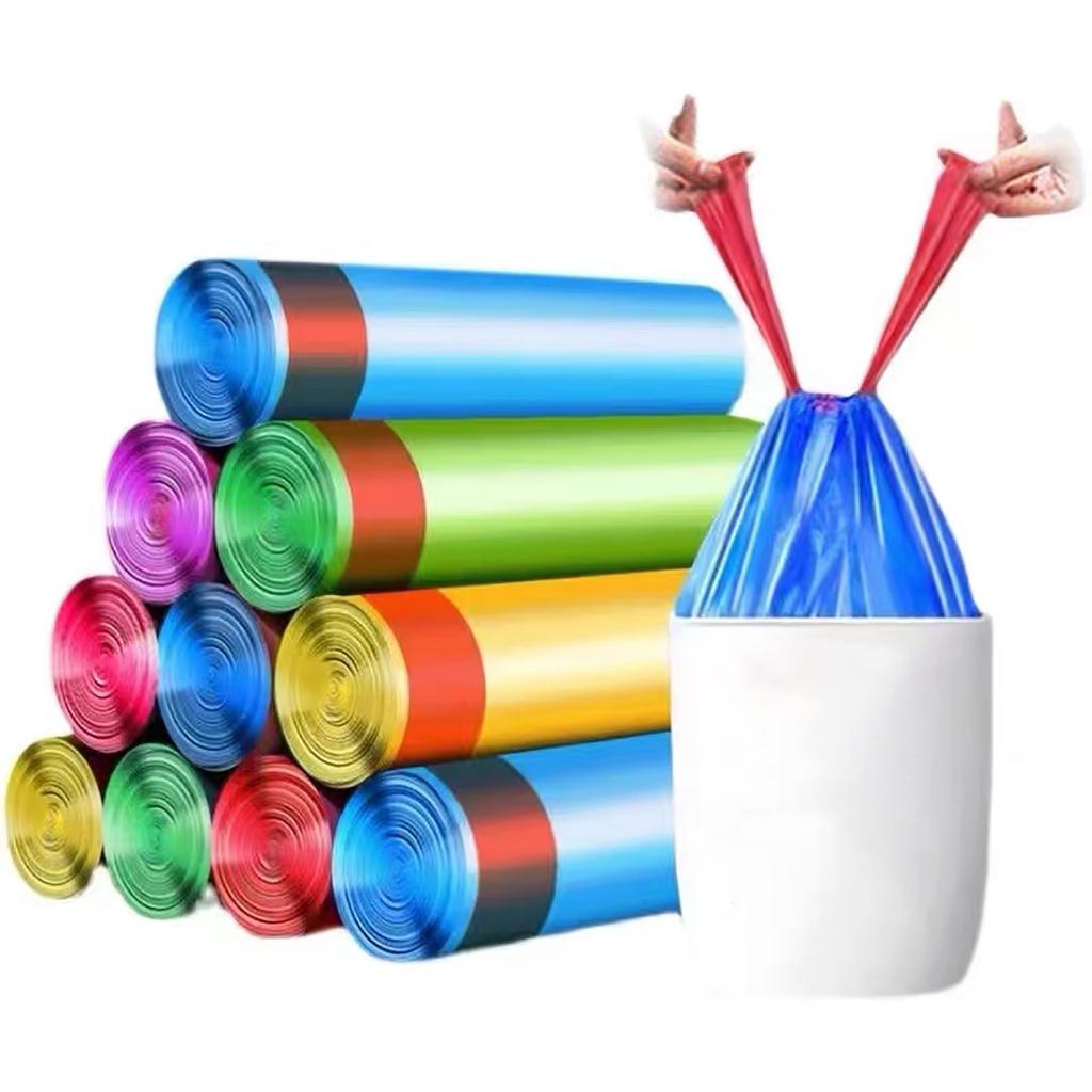 Drawstring Portable Garbage Plastic Bag Automatic Closing Thickening Kitchen