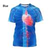 Fashion New Printing Human Organs and Bones Men's T-shirt Casual Short Sleeved Round Neck Harajuku Large Comfortable