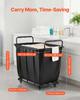Laundry Cart, Rolling Grocery Utility Cart with Waterproof Liner & Swivel Wheels, 118 KG Large Load Capacity, Heavy Duty Shopping Basket for Laundry,