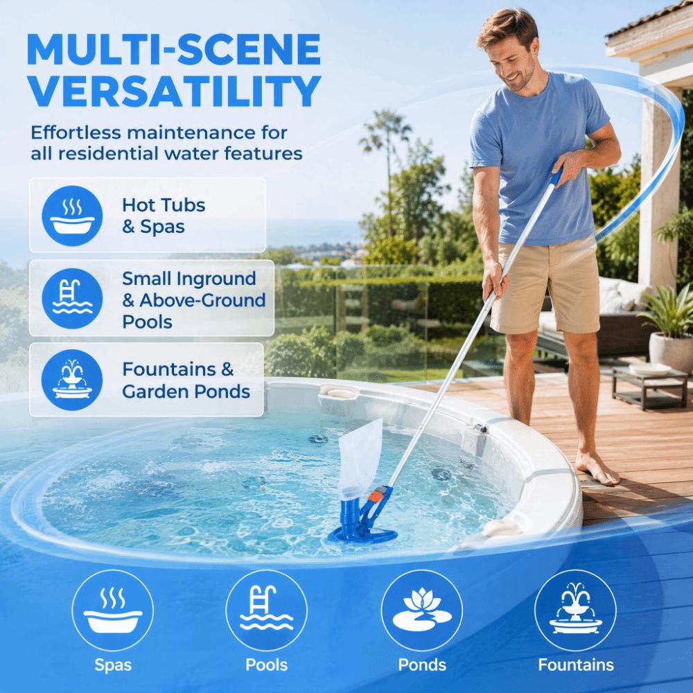 Efficient Underwater Pool Skimmer Multi-Functional Garden Hose Vacuum Pool Vacuum Cleaner Spas
