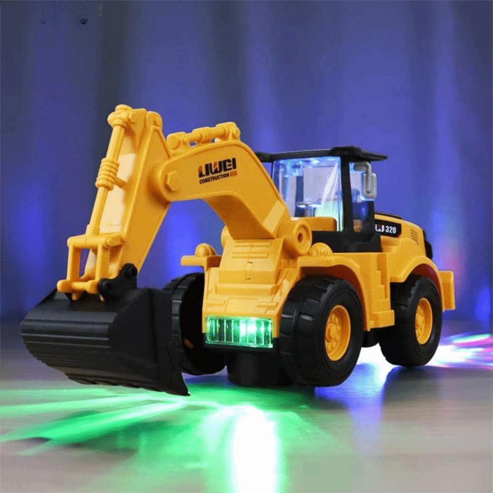 Universal Wheels Electric Excavator Toy Colorful Music Bulldozer Toy Boys Gift