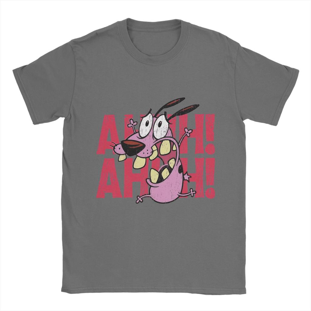 Men's T-Shirt Courage Dog Creative Pure Cotton Tees Short Sleeve T Shirts Round Neck Tops 4XL 5XL