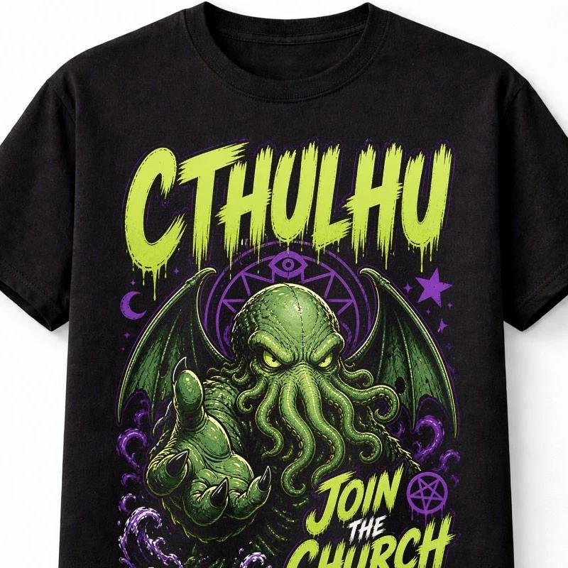 Cthulhu Join The Church Lovecraft Horror Cult Graphic Unisex TShirt