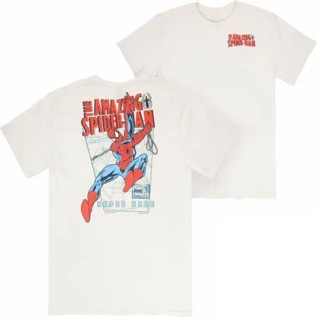 Мужская и женская летняя футболка с принтом Человека-паука Marvel, новый модный тренд, уличный повседневный топ с круглым вырезом, свободный
