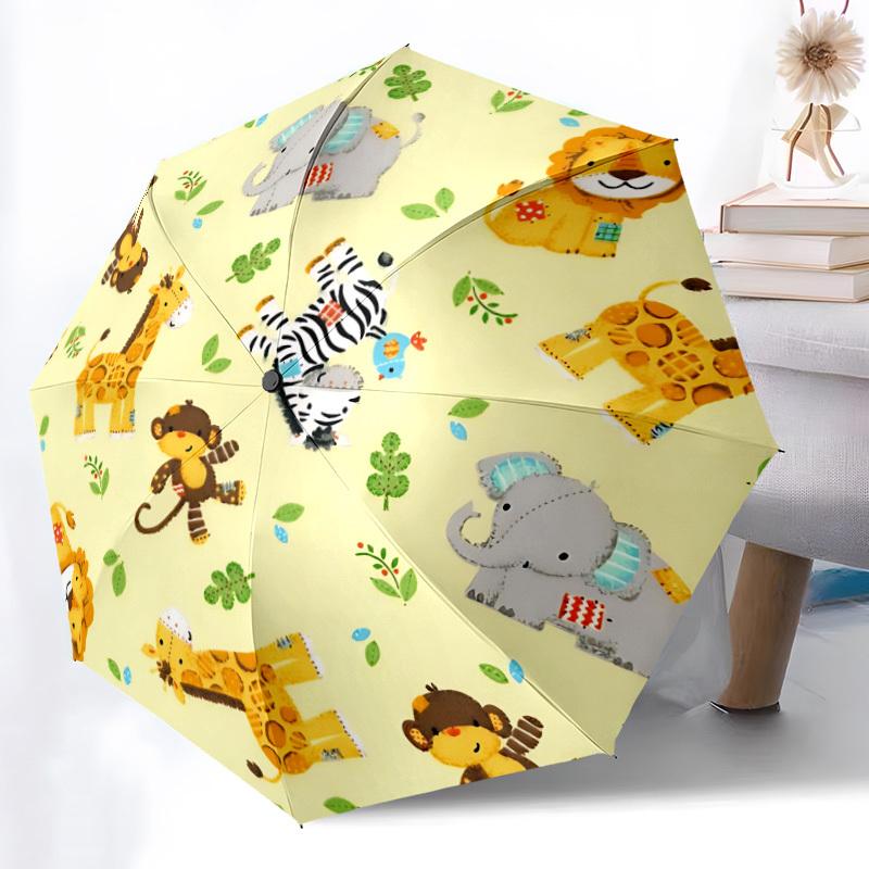 1PC Safari Creatures Automatic Open/close Umbrella with 8-Rib Structure for Women/Men, All-Season Use - Travel Essential, Stylish Accessory, Highquali
