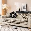 Houndstooth Plush Sofa Cushion Winter New Autumn and Winter Thickened Non-slip Cushion Leather Sofa Cover Cloth Towel