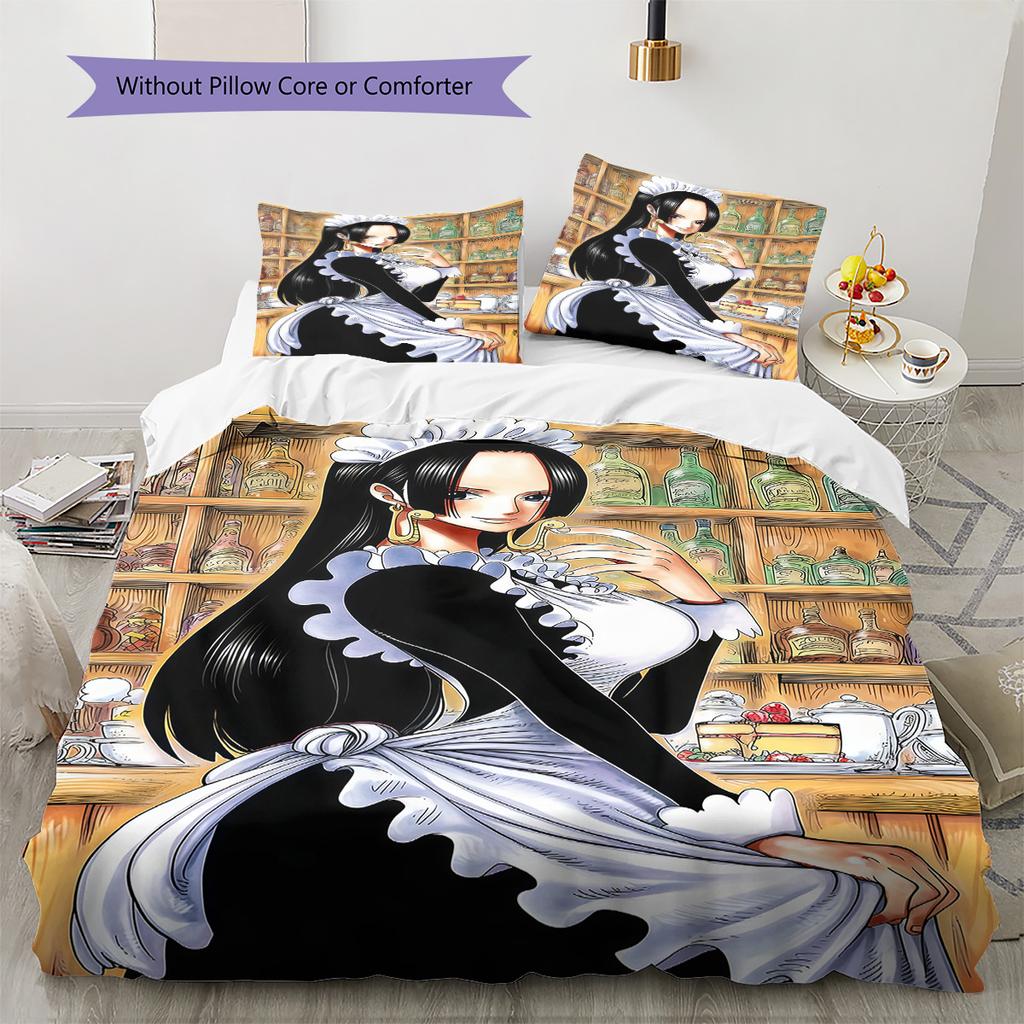 Boa Hancock Pattern Bedding Quilt Set Quilt Cover Pillowcase Home Birthday Gift(1 * duvet cover + 2 * pillowcase, without core)