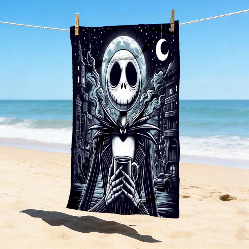 Nightmare Before Christmas Stylish Digital Printing Beach Towel Quick Drying Absorbent Blanket For Beach Pool Gym Travel Christmas Gift C9211598