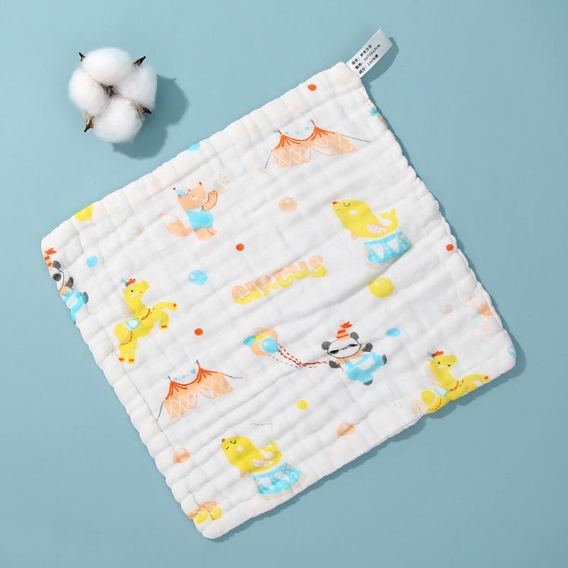 Плотное предварительно стиранное детское мультяшное марлевое полотенце - Мягкая мочалка для домашнего использования