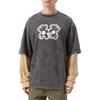 We11done Ss25 Double Teddy Bear Layered Long Sleeve Spring Autumn T-Shirt Unisex Tops WD-TT0-25-739-U-BK