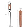 Carbon Steel Charcoal Tongs Outdoor Camping Fire Poker with Leather Cover Bonfire Firewood Clip Anti-Scald Long Handle BBQ Tool