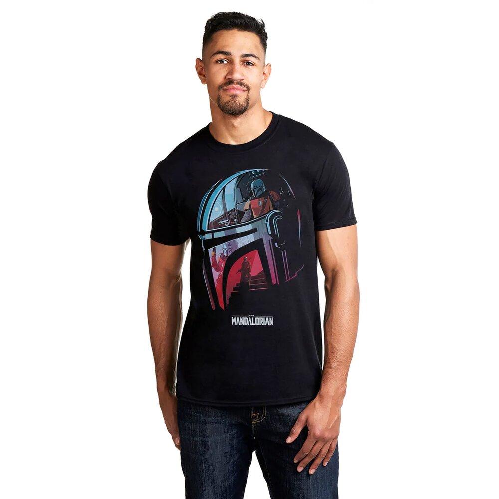 Star Wars: The Mandalorian Mens Helmet Cotton T-Shirt