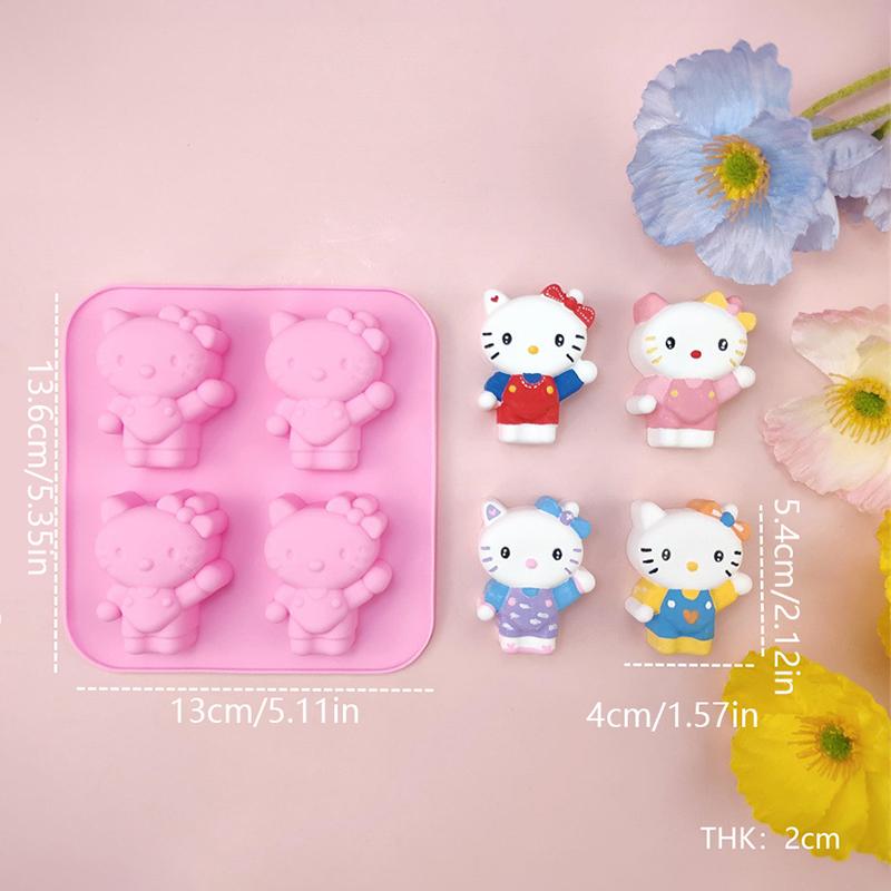 Кавайи DIY Sanrio Hello Kitty Инструмент для выпечки печенья и шоколада Мультяшная силиконовая форма для кубиков льда и мыла Набор