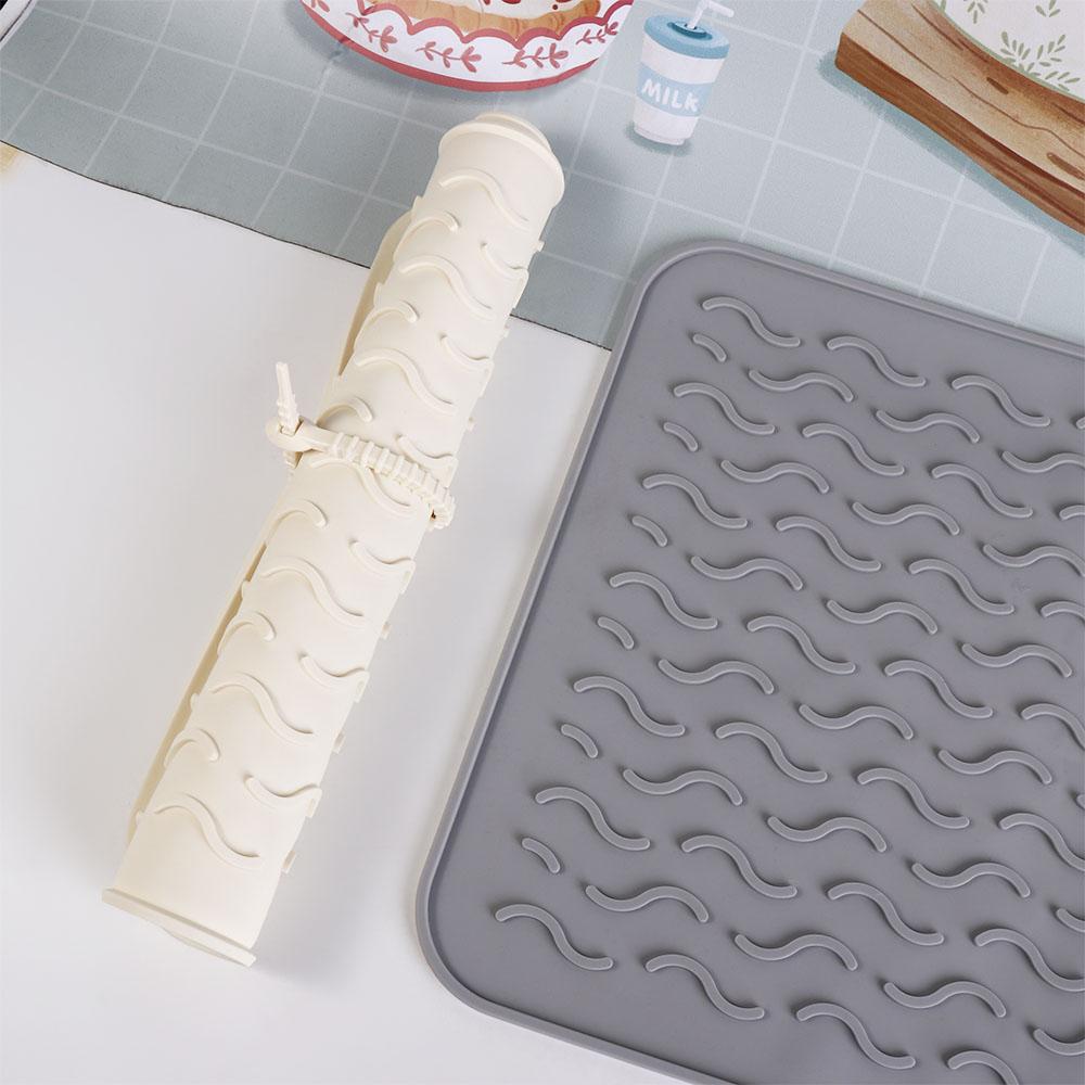 Силиконовый коврик для сушки посуды 40 x 30 см, подкладка для раковины, подставка для кастрюль, тарелок, чашек, коврик для сушки посуды, кухня