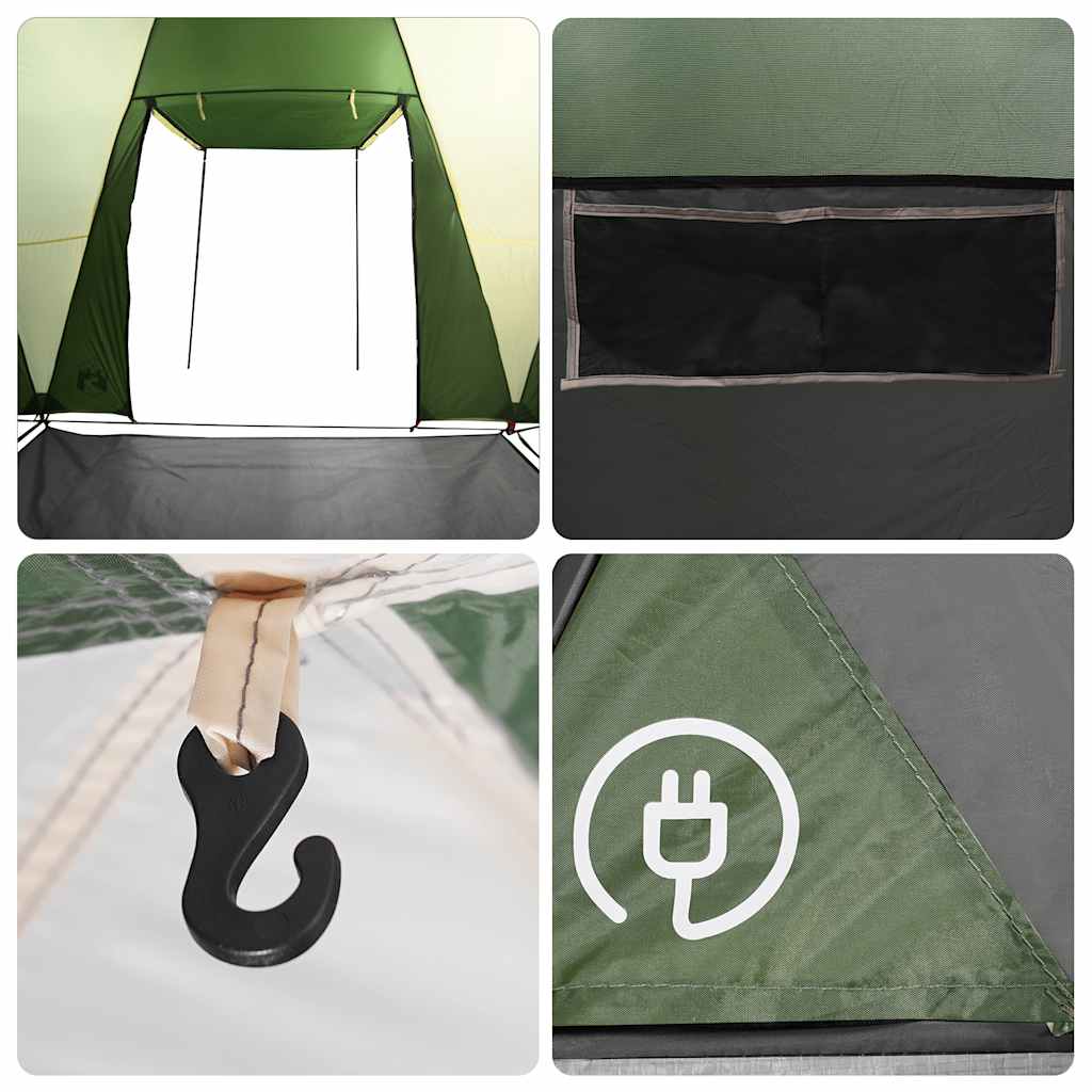 Dome Family Tent for 6 Persons Green Waterproof