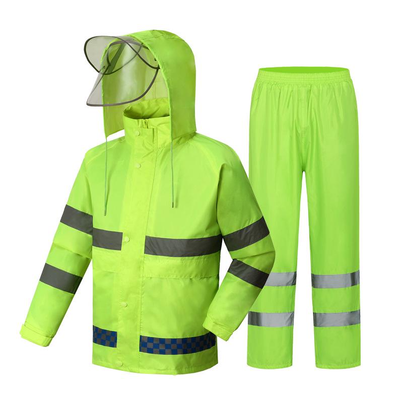 Reflective Split Raincoat & Pants Set for Adults - Unisex Cycling & Motorcycle Gear