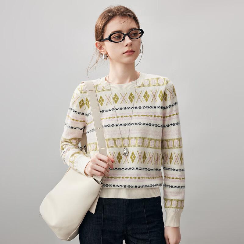 Женский свитер Komon Boca 2025 Осень/Зима, с узором Fair Isle, из кашемира, с круглым вырезом