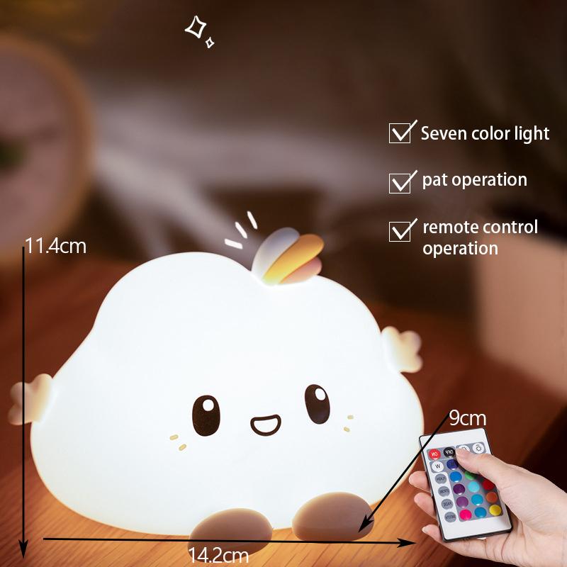 Cat Shaped Night Light Soft Silicone Touch Sensor Bedside Lamp 7 Color Changing Cute Portable Bedrooms Living Rooms Night Light