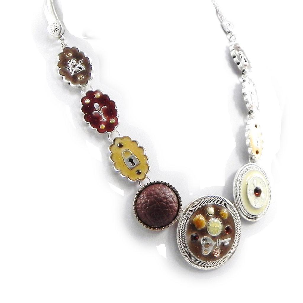 Les Trésors De Lily [H9880] - Brown 'Babouchka' Designer Necklace