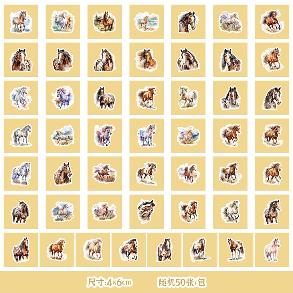 50 Non-Repeat Animal Graffiti Stickers Mobile Ticket Decoration Waterproof Stickers DIY Hand Account Stickers