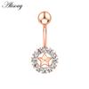 Alisouy 1 шт. хирургическая сталь кристалл циркон звезда бабочка лунные камни пуговица пирсинг пупка кольцо для живота украшения для тела