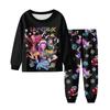 Children's Fashion Suit Skirt Round Neck Long Sleeve Top Pants