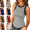 Женский топ-майка с круглым вырезом, однотонный, без рукавов, из внутренней ткани, облегающий