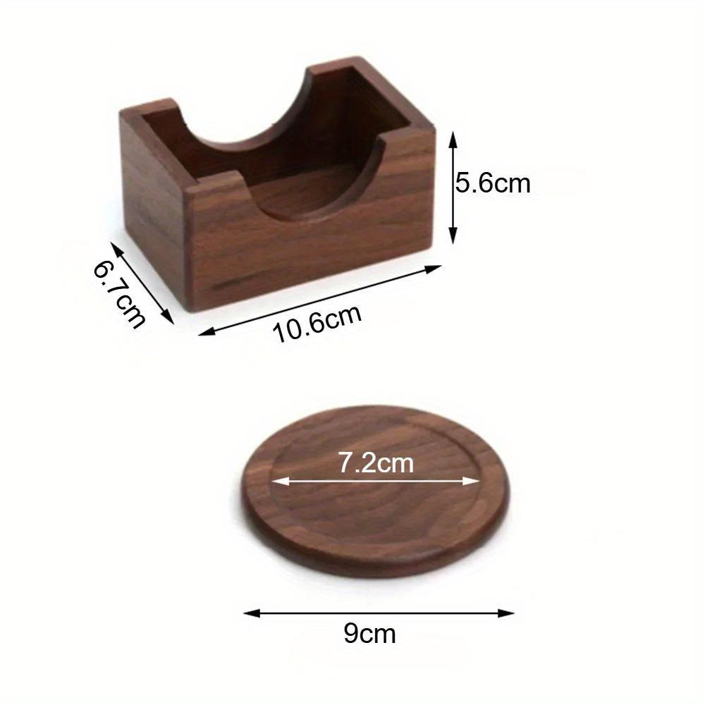6pcs/set Walnut Wood Coasters Placemats Decorative Round Insulated Beverage Coasters Home Decor Wooden Insulation Pad