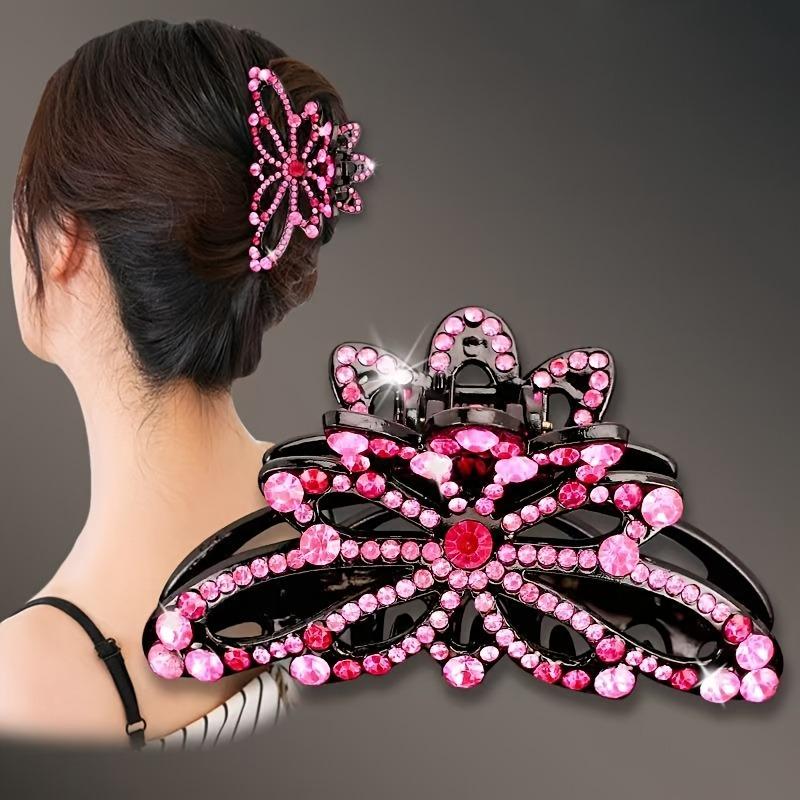 high quality7pcs Women'S Elegant Rhinestone Hair Picks Set - Multi-Color Sparkling Hair Clips with Intricate Floral, Star & Butterfly Designs, Secure
