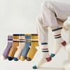 Trendy Candy-colored Mid-calf Socks for Women In Autumn and Winter, Striped Long Stockings for Students