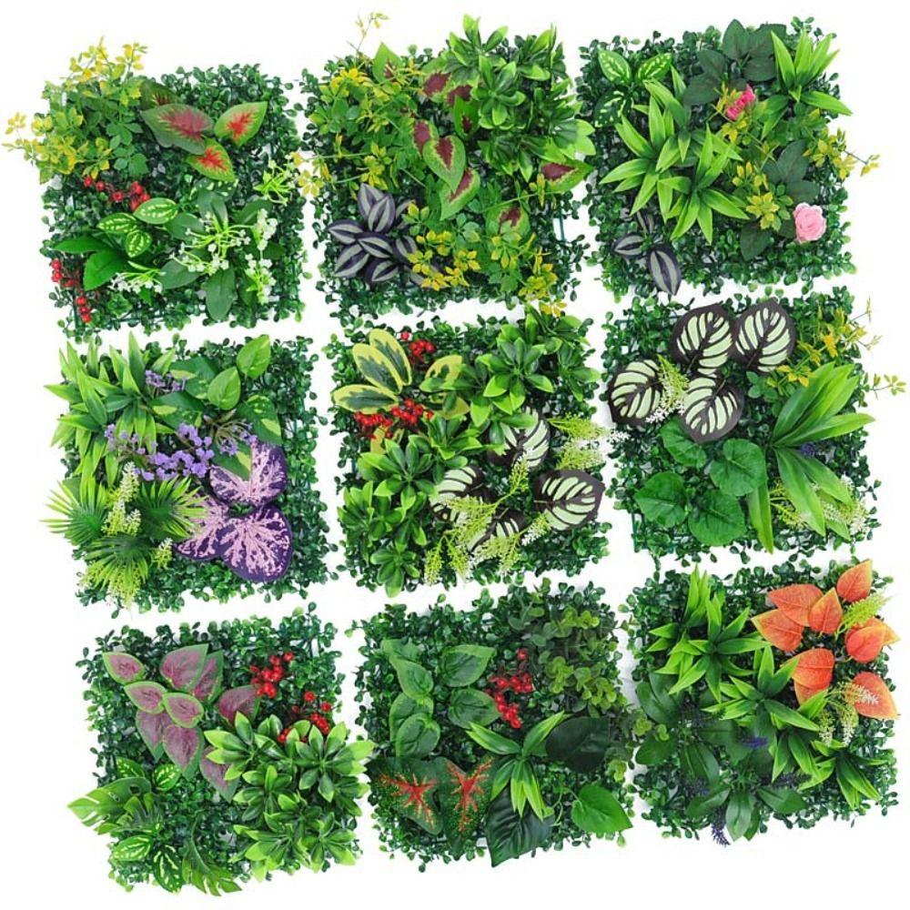 DIY Artificial Eucalyptus Carpet Durable Artificial Fern Grass Fake Green Grass Mat  Privacy Screen