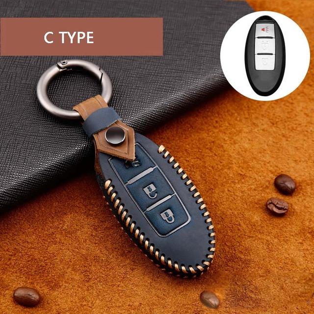 Чехол для автомобильного ключа из натуральной кожи для Nissan SENTRA LIVINA TIIDA MARC KICKS X-TRAIL TEANA J10 J11 T32 Qashqai