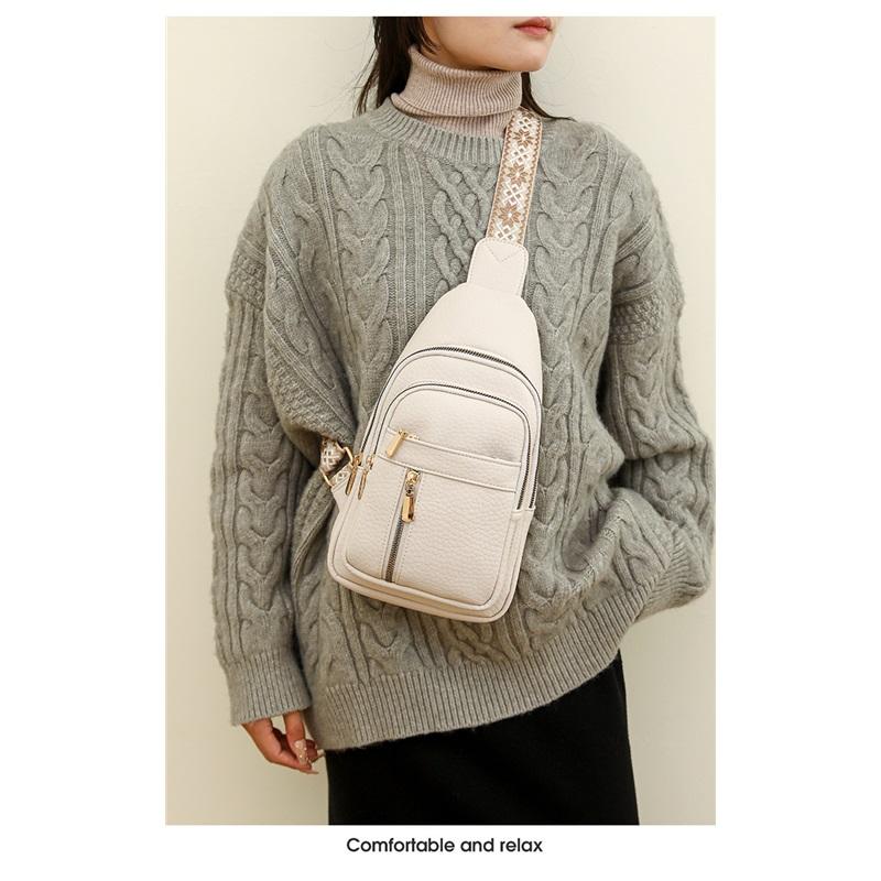 Новая женская ПУ нагрудная сумка простая и легкая, многосекционная повседневная сумка-мессенджер, однотонная универсальная наплечная сумка