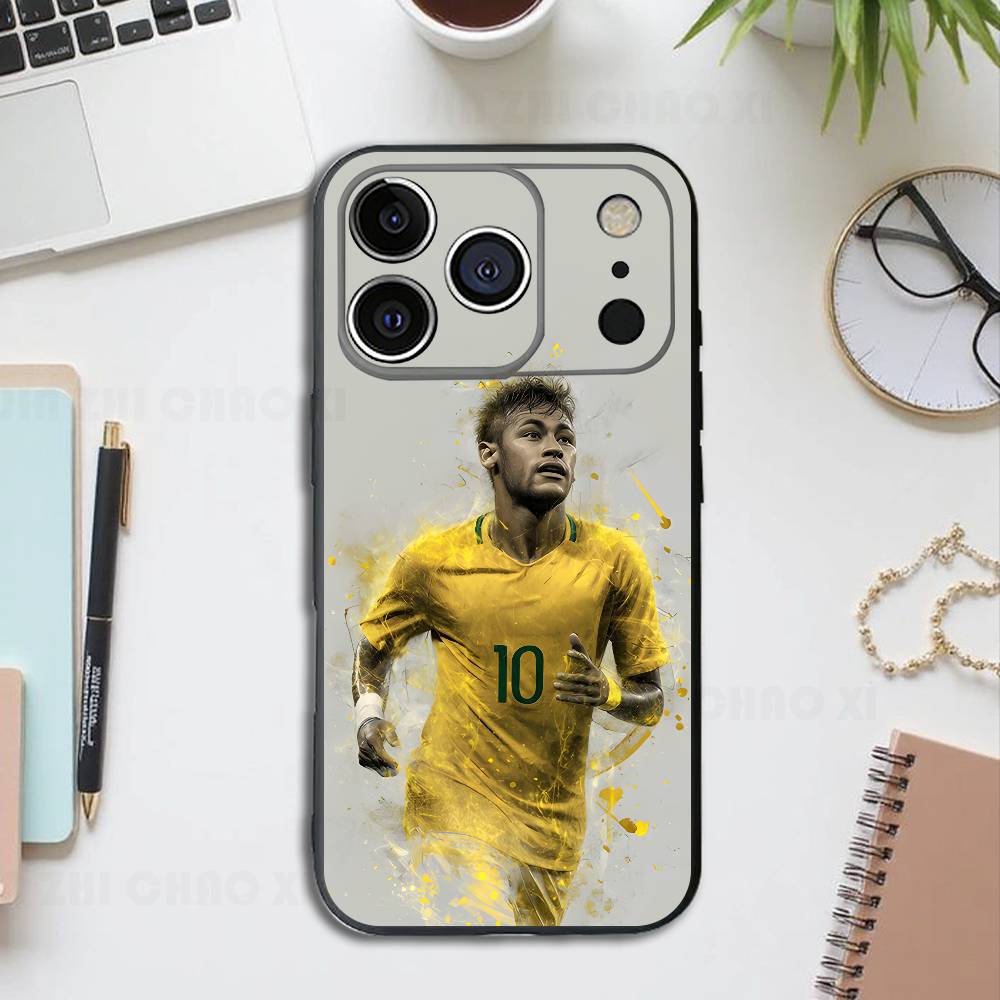 Football N-Neymar-S Black Phone Case For IPhone 17 16 15 14 13 12 13 12 11 Pro Max Plus XS XR Silicone Soft Back Cover