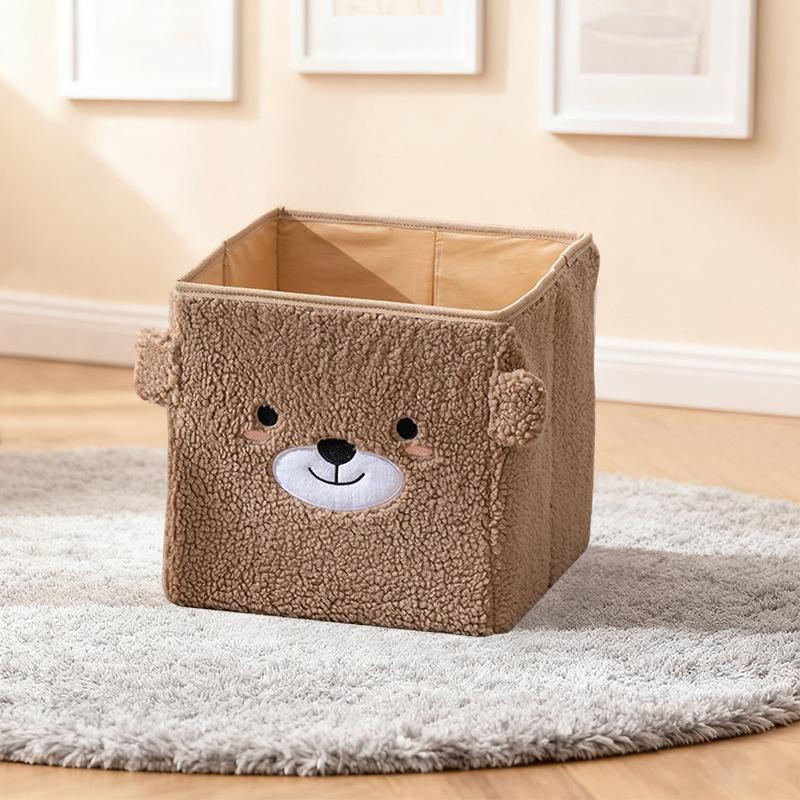 Складная коробка для хранения из кораллового флиса, трехмерный узор с кошкой, большая вместимость для сортировки и хранения детских игрушек