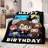HarryPotter Print Flannel Blanket for Bedrooms Sofas Beds Chairs Picnics Travel Cartoon Home Decor Design