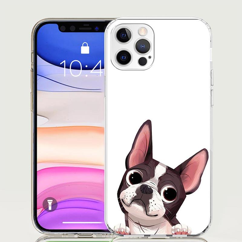 Чехол для телефона с мопсом и французским бульдогом для Apple iphone 16 15 14 13 12 Mini 11 Pro Max 16E X XS XR 7 Plus 8 + SE 2020 Трендовый Забавный