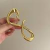 Zinc Zinc Alloy Lucky Number Brooch Gold Irregular Metallic Brooches 8-shaped Pin  Suit Coat Collar