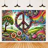 Colorful Hippie Bus Background Banner Bohemian Style Theme Backdrop Supplies Love And Peace Party Decorations Photography Props