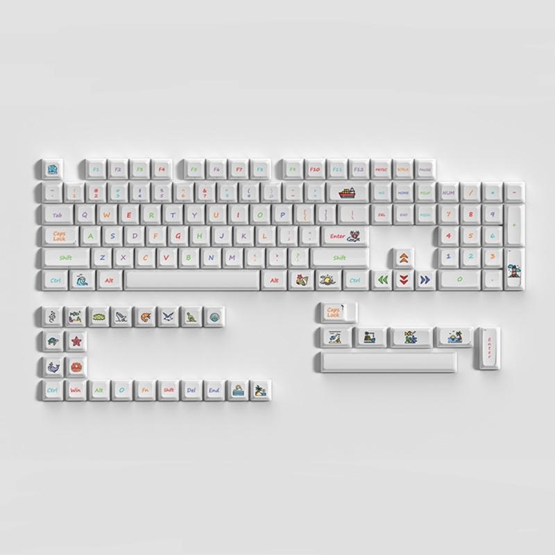 Колпачки клавиш PBT 133-клавишные термально-сублимационные LDA механическая клавиатура с переключателями MX Personality Cartoon